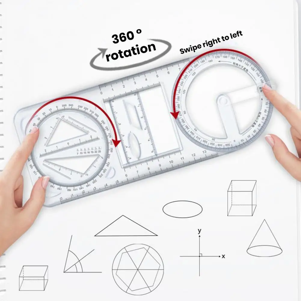 Movable Short Ruler Multi-functional Measuring Scale Versatile Geometric Ruler Scale Easy Sliding Stable Measuring for School