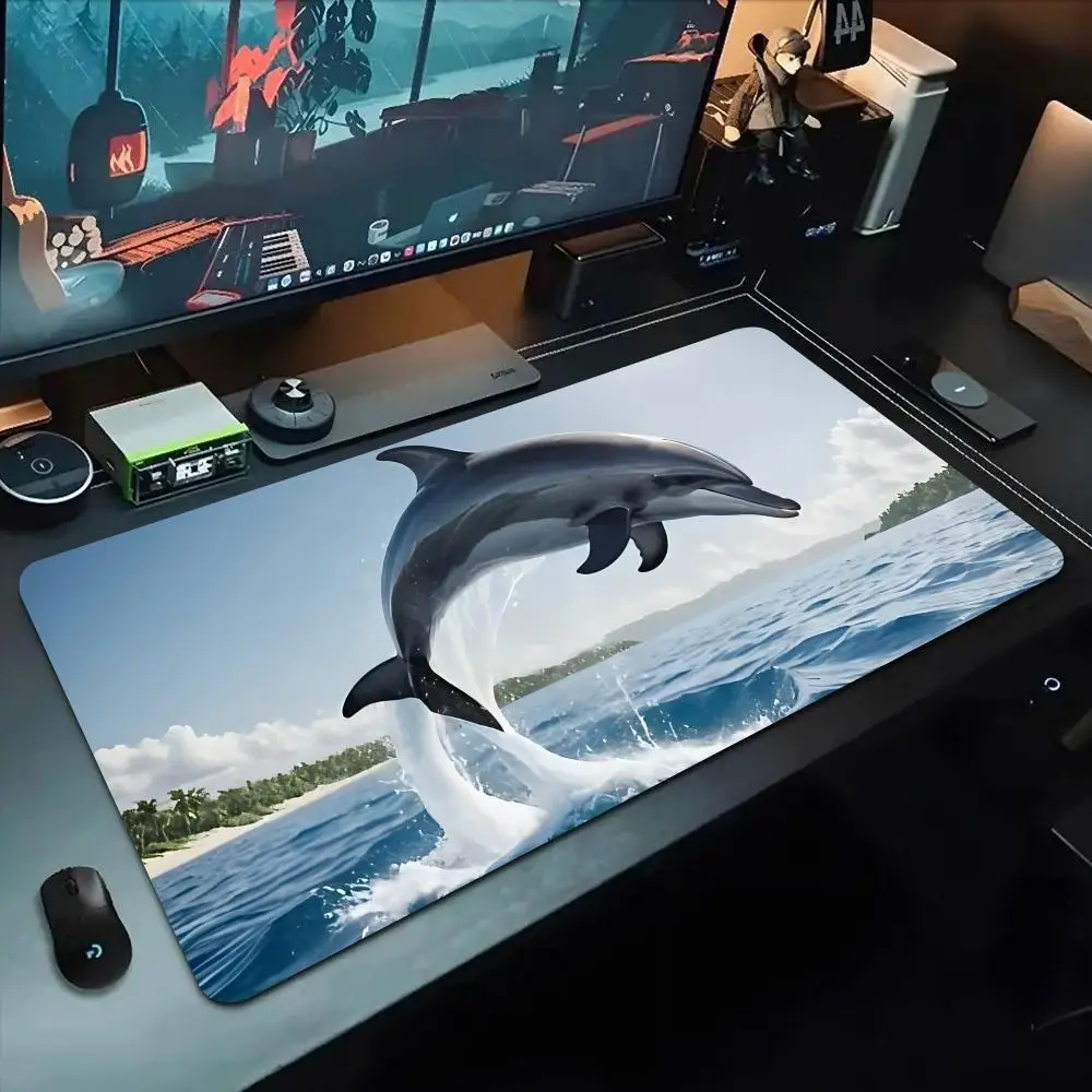 

Коврик для мыши с изображением аниме-дельфина, 500x1000 мм, большой игровой коврик для мыши, геймерский коврик XL, резиновый коврик для клавиатуры, коврик для ноутбука, настольный коврик