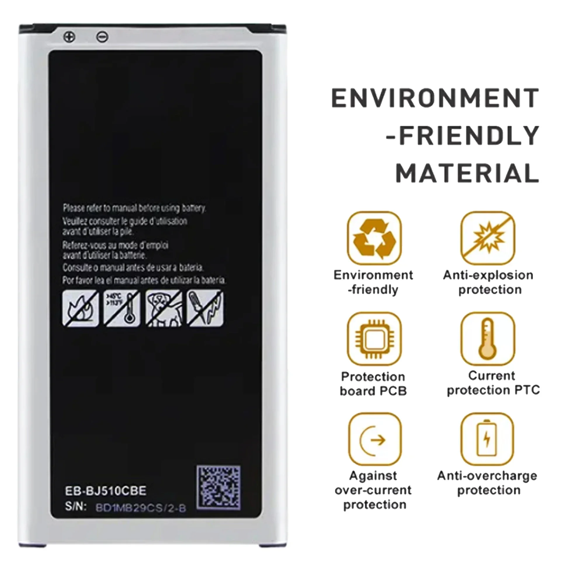 EB-BJ510CBC EB-BJ510CBE Battery For Samsung Galaxy J5 2016 Edition J5 2016 SM J510 J510FN J510F  Capacity Phone Batterie