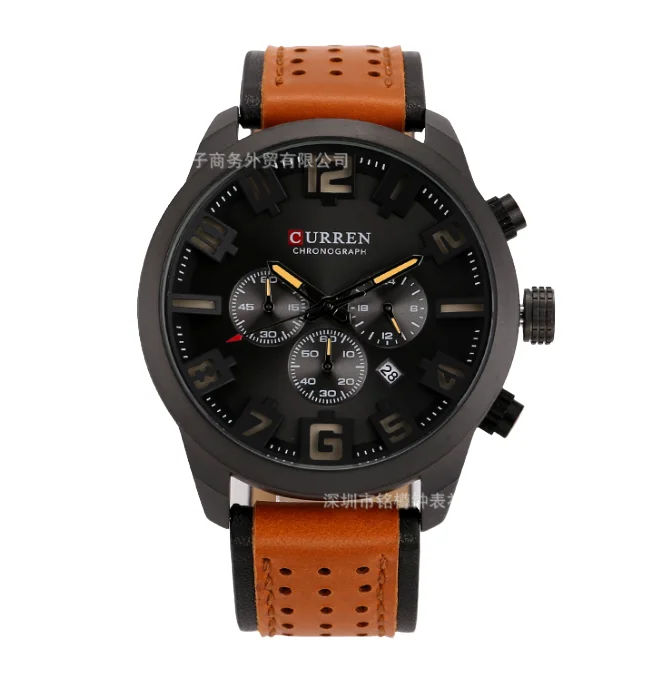 

Hot selling 2024 new men's fashion casual quartz watch calendar waterproof strap men's watch