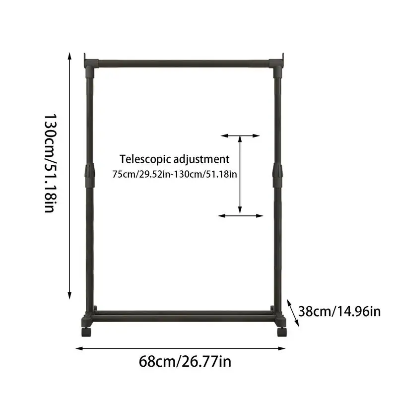 Perchero telescópico móvil para ropa, soporte de almacenamiento para armario, sombrero, caja de almacenamiento, muebles de dormitorio, perchero con