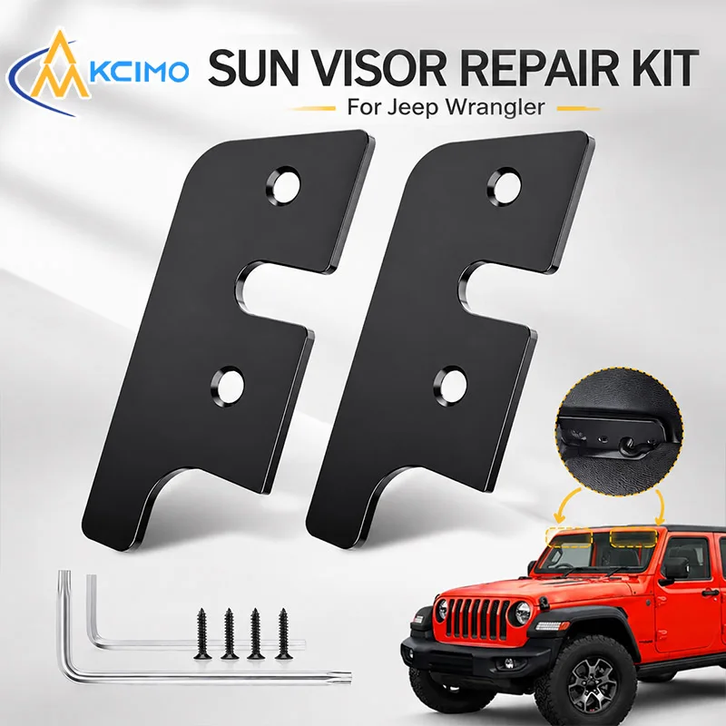 Metal Sun Visor Repair Bracket Kit For Jeep Wrangler Car Sun Visor Fix Accessories With Screws And Allen Wrench
