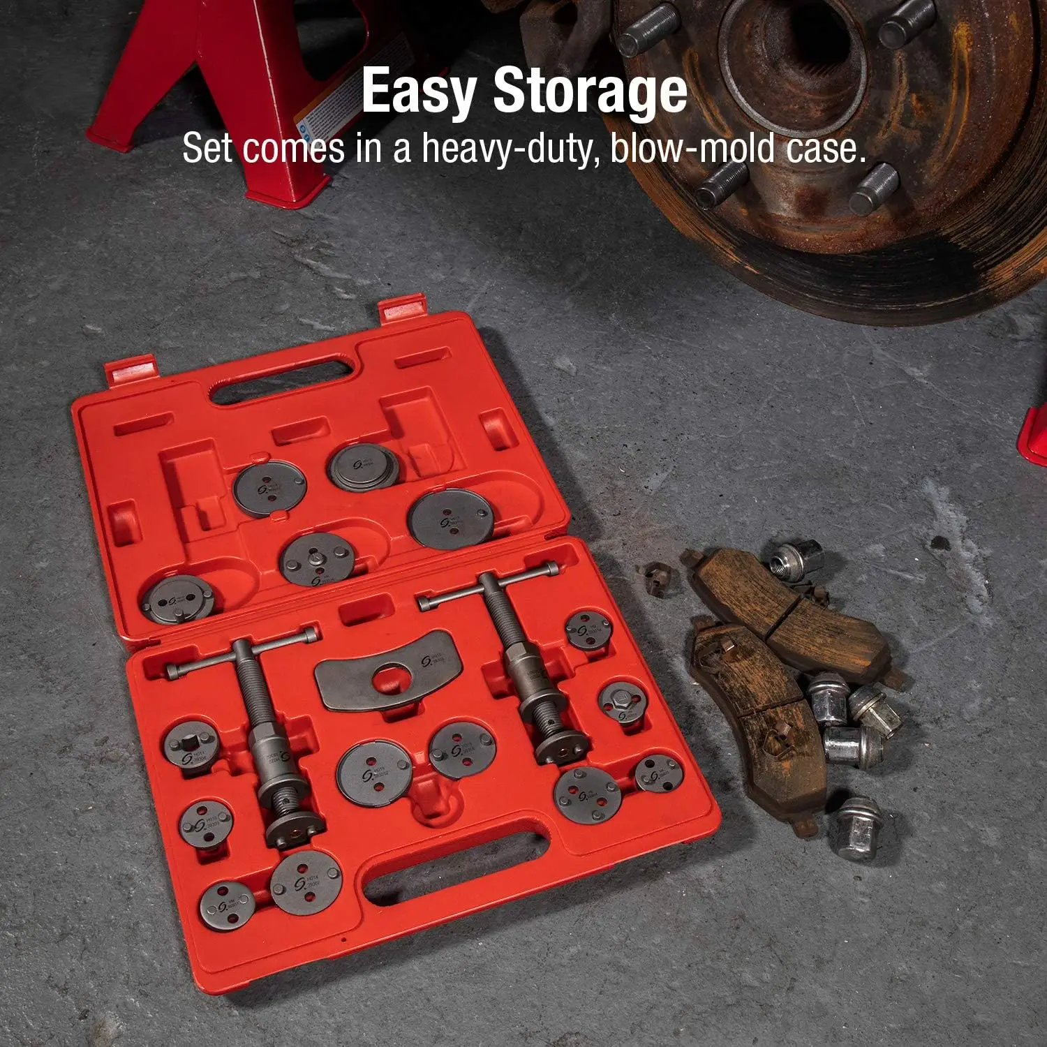 3930 Master Brake Caliper Tool Set, 18-Piece with Magnetic Bolts, Spreader & Compressor for Pad Replacement