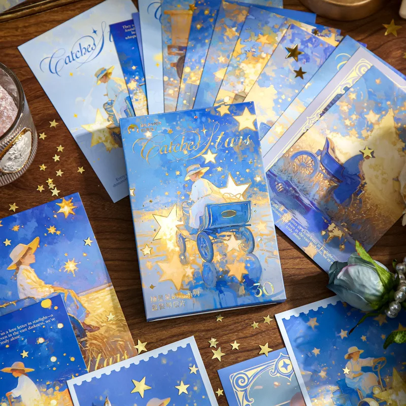 cartoes-postais-em-caixa-a-pessoa-que-pegue-estrelas-tema-romantico-cartao-de-mensagem-comemorativa-pintura-artistica-decoracao-de-parede