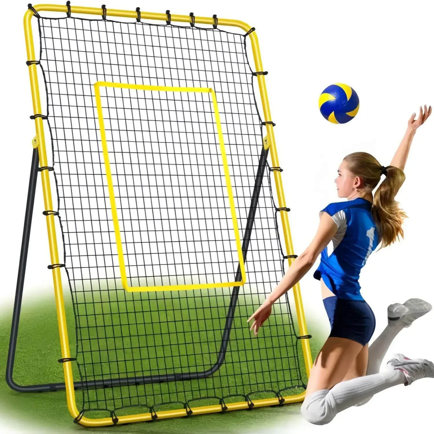 

Hot Sale New 7*4 Feet Adjustable Hockey Rebound Net Hockey Practice Net Metal Hitting Net Youth Training