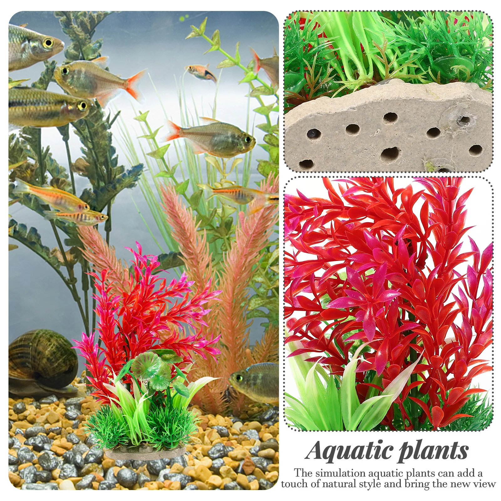 

5Pcs Aquatic Plant Decor Fish Tank Fake Grass Reptile Terrarium Accessories Safe Material Long Lasting Pet Friendly Aquarium