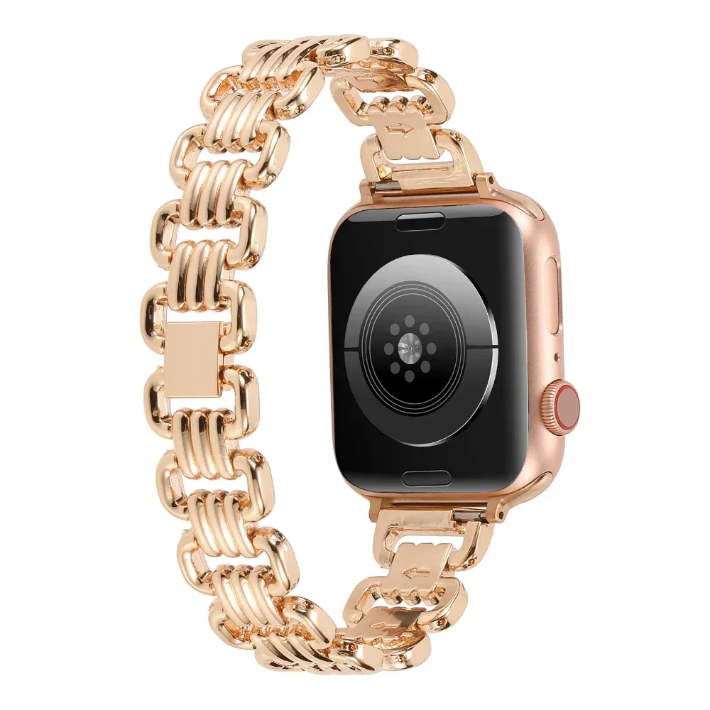 Correa de acero inoxidable para Apple Watch, pulsera de Metal para iWatch Ultra 10, 9, 8, 7, 6, 5, 4, SE, 49mm, 45mm, 41mm, 44mm, 46mm, 42mm