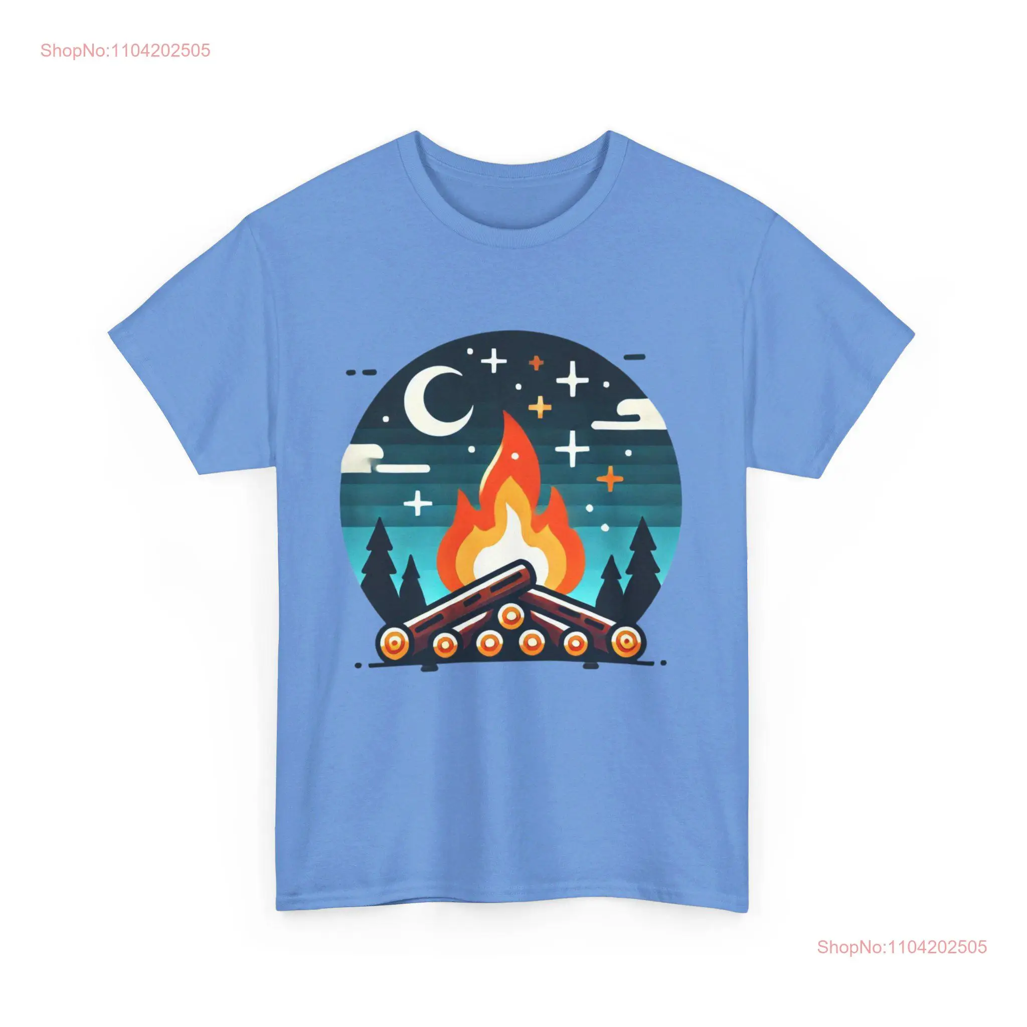 Cozy Autumn Vibes T Shirt Night Glow Bonfire bliss Design heavy cottonT long or short sleeves