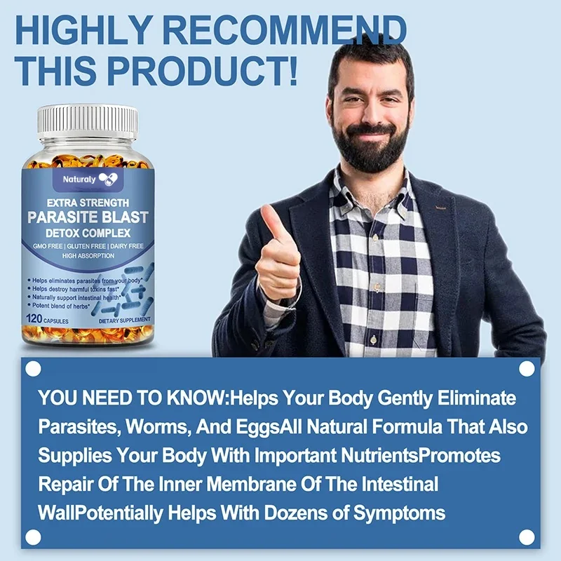 مجمع التخلص من السموم من انفجار الطفيل - يعزز الأمعاء والهاضمية ويحسن الجهاز المناعي والتمثيل الغذائي