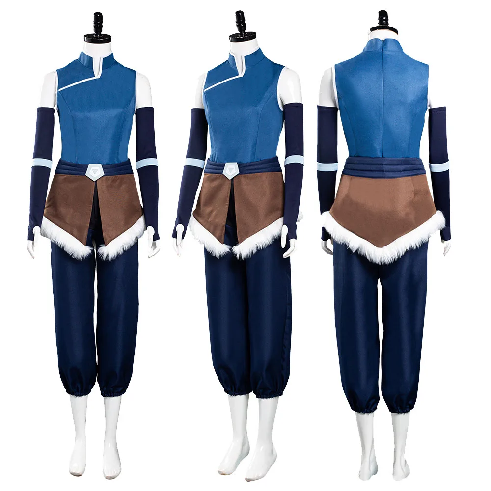 Erwachsene weibliche Korra Cosplay Kostüm Gürtel Anime Cartoon Cosplay Air bender Kostüm Frauen Arm guard Full Set Halloween Anzüge