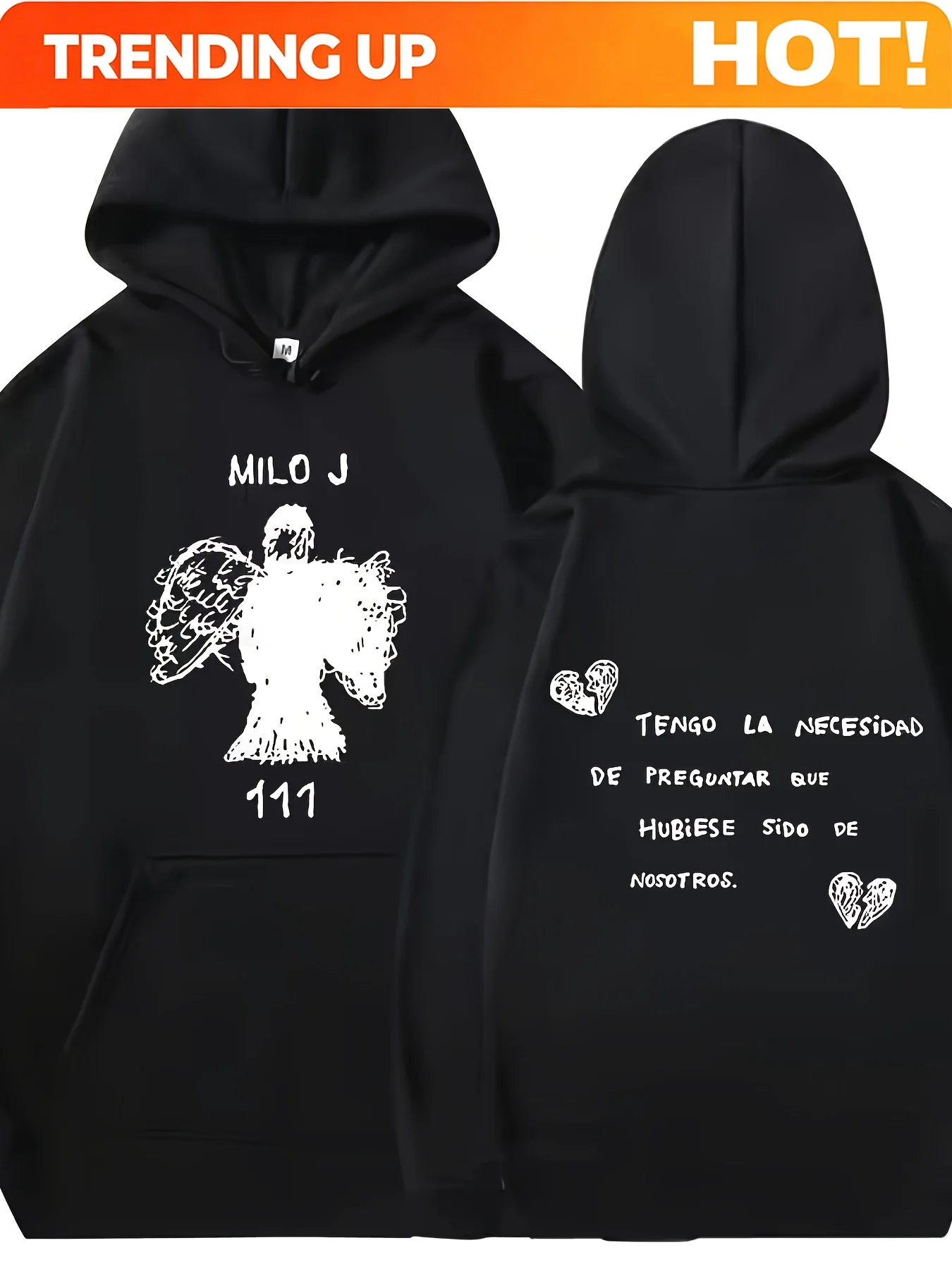 Fashion Trend New Hoodie Singer Milo J Peripheral Printed Hoodie Casual Versatile