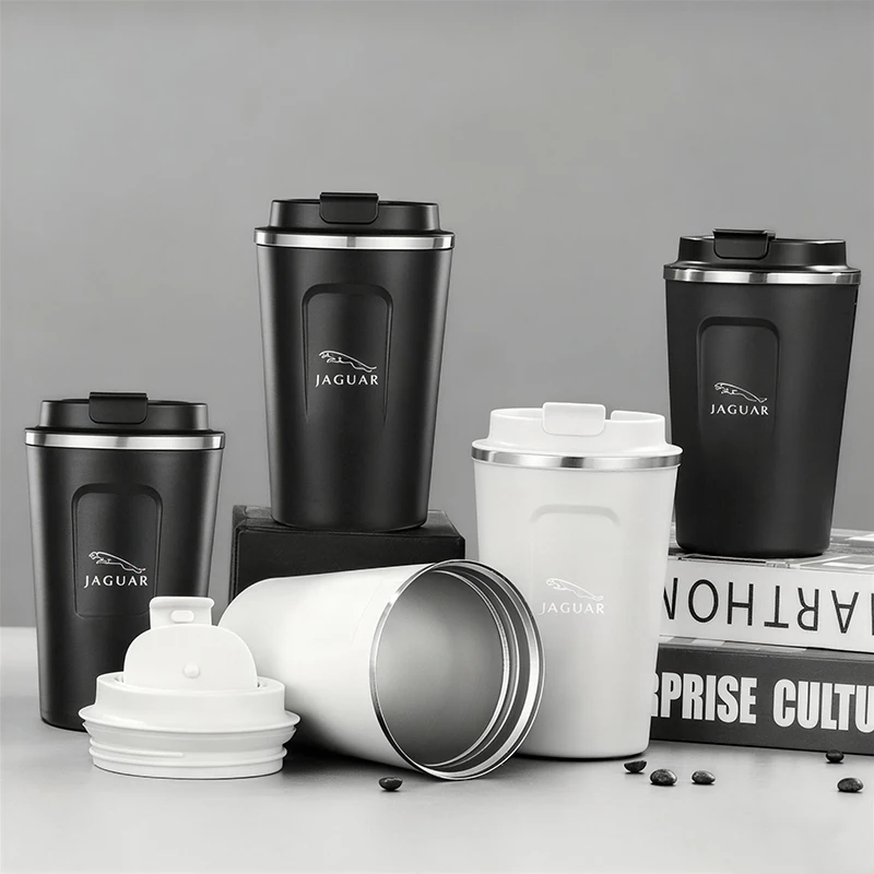 Caneca térmica de viagem à prova de vazamento, caneca térmica de carro 380ml para jaguar x s f xf xe xj xk xel xfl xjl xj6 xjs xkr xfr tipo f