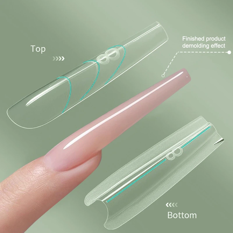 240 قطعة أشكال الأظافر المزدوجة اللوز تمديد جيل للأظافر أشكال الأظافر غطاء كامل قابلة لإعادة الاستخدام قوالب الأظافر ل هلام الأظافر الصلبة الغراء مسمار الفن