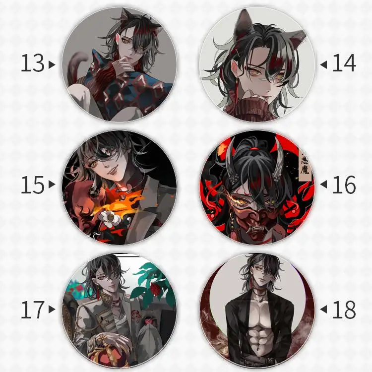 Vtuber الظاهري YouTuber شارة ، VTuber مرساة الأجهزة الطرفية ، زخرفة حقيبة الظهر المعدنية ، شارة الملابس ، Fandom أنيمي ، Vox