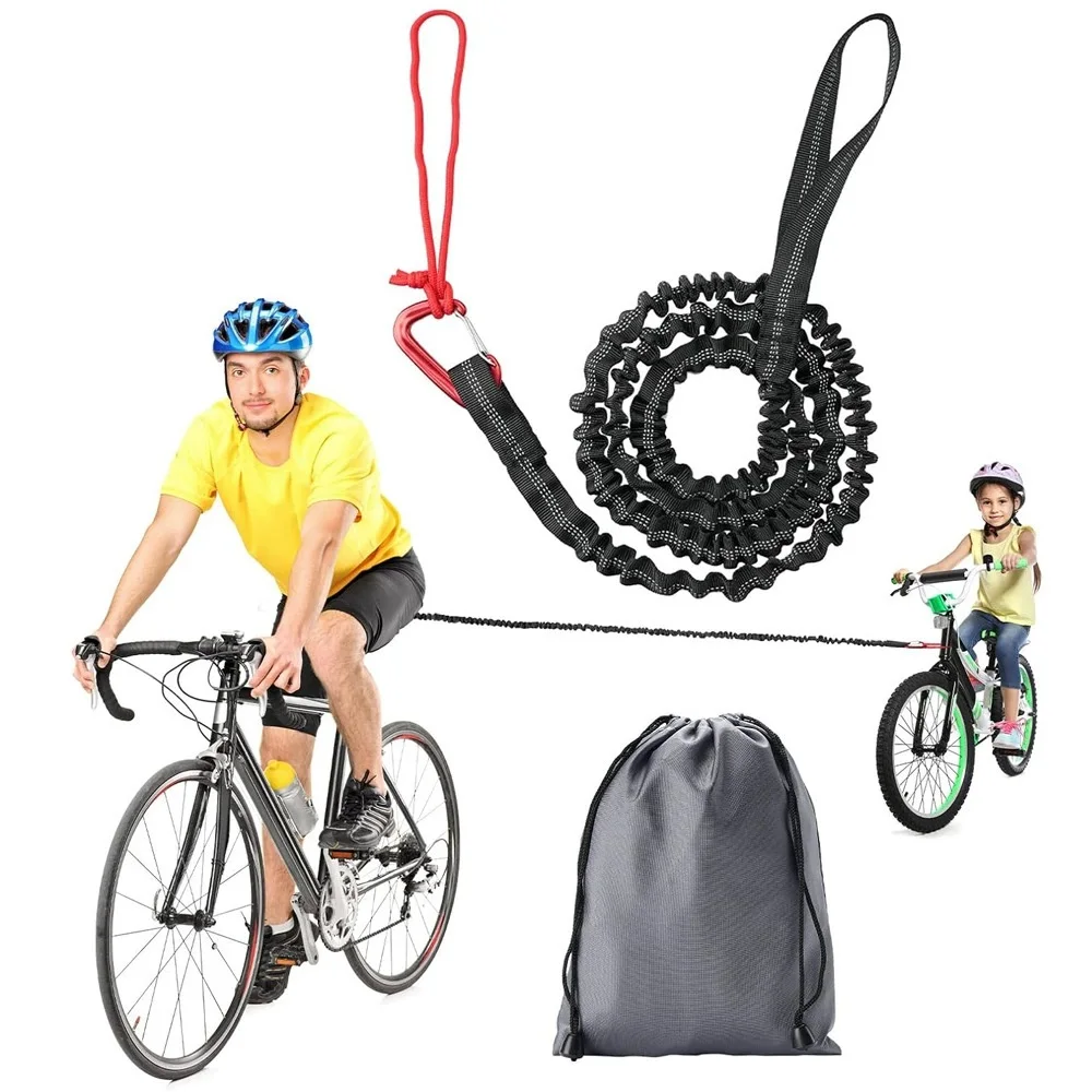 Parent-Child Bike Tether Reflective Cycling Tow Strap Bike Elastic Tow Rope Trailer Connecting Rope for Parents Children Sports