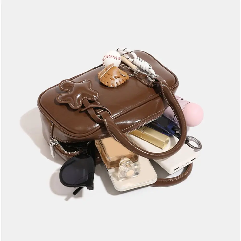 Nieuwe PU lederen handheld Boston tas grote capaciteit Retro Boston handtas schoudertas voor dames