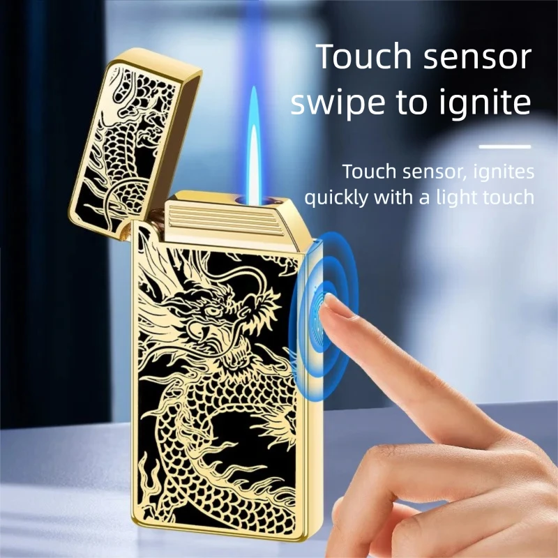 Metal Voice-activated Loudspeaker Inflatable Lighter, Direct Windproof Intelligent Ignition Multi-functional Cigarette Lighter