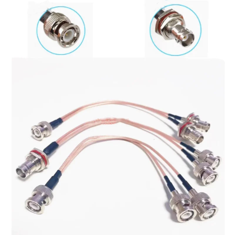 BNC Male Female to 2 BNC Male Female pigtail Jumper Cable Y type Splitter Combiner Cable RG316