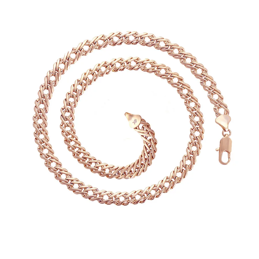 XP Jewelry --( 45 50 60 cm x 4 / 8 / 9 mm ) 14k / 24 K / Rose Gold Plated Weave Chain Necklaces For Men Women Fashion Jewelry