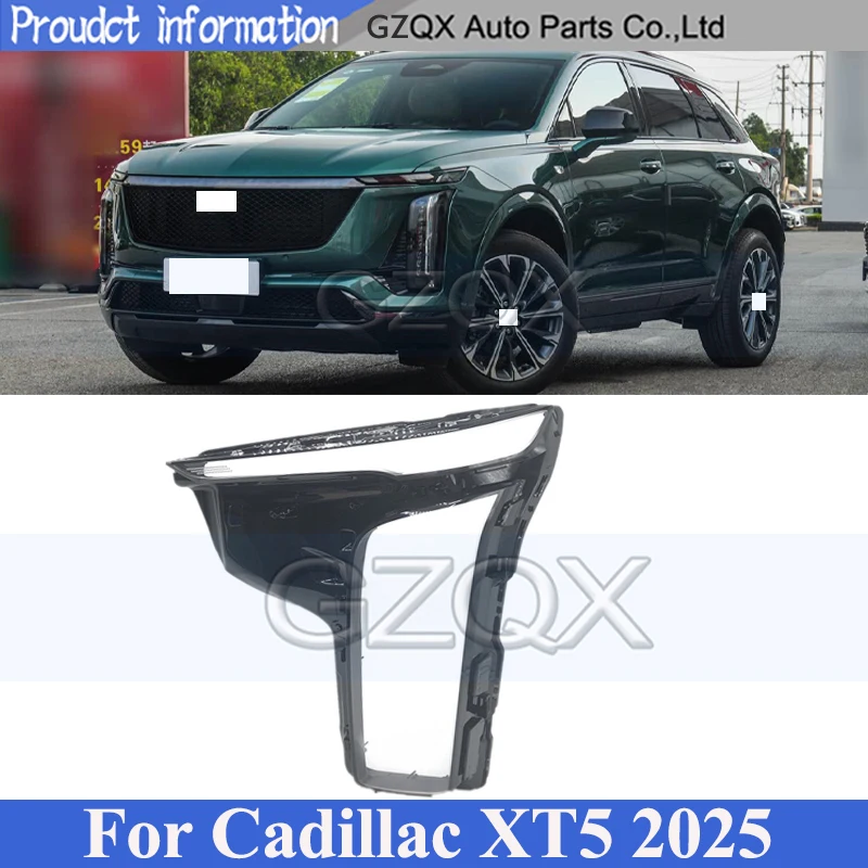 

CAPQX Front Bumper Headlight Cover Shell Shade For Cadillac XT5 2025 Head Light Cover Lens Transparent Lampshade