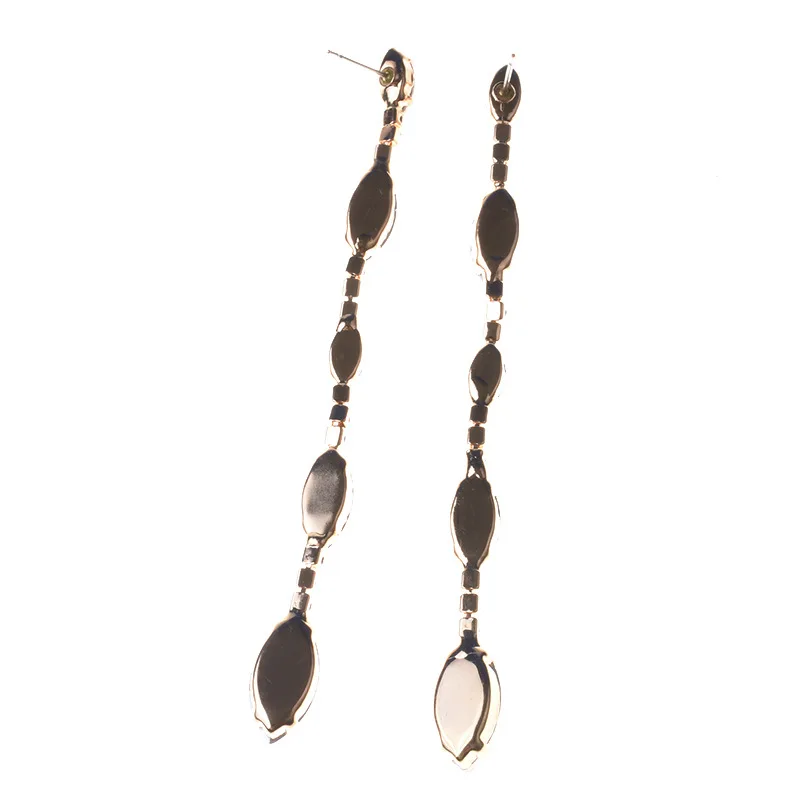 New foreign trade earrings, fashionable big-name alloy diamond earrings, long styles, cross-border accessories manufacturers