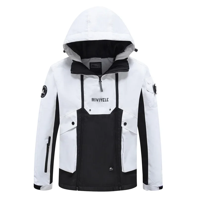 

2024 Hooded Warm Women Skiing Jacket Outdoor Sport Man Snowboarding Coats Mountain Waterproof Female Ski-wear Windproof Clothes