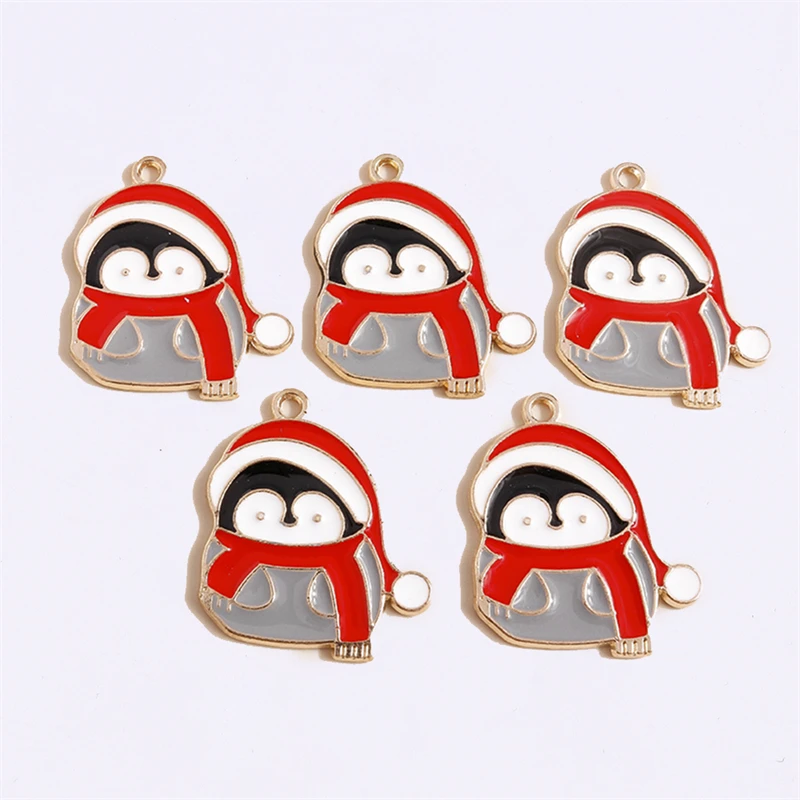 

Duarte 20Pcs/Lot Cute Enamel Christmas Penguin Charms Pendants for Jewelry Making New Year Earrings Necklaces DIY Craft Supplies