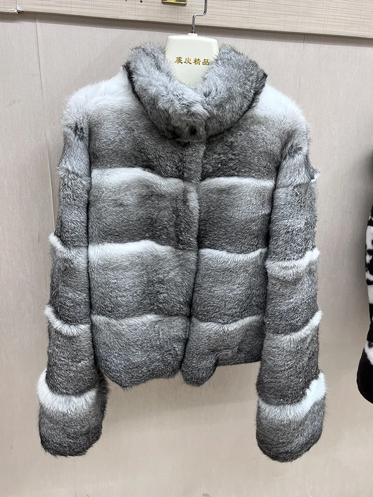 

2026 New Natural Real Rabbit Leather Coat Women Winter Jacket Whole Fur Women Short Clothing Female Outerwear