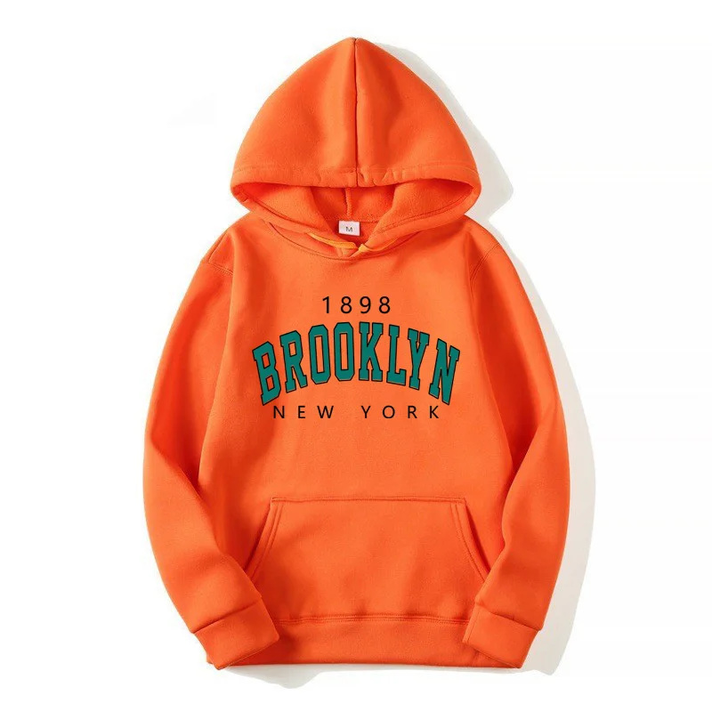 1898 Brooklyn New York Printed Women Hoodies Fashion Fleece Hoody Creativity Pullover Clothing Street Loose Sweatshirts Women\'S