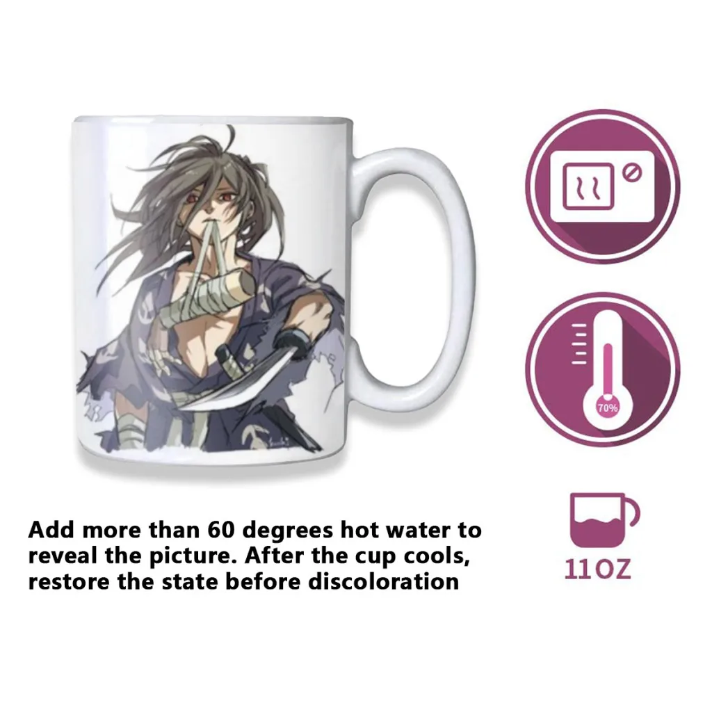 Anime Dororo New Creative Color Changing Mug Ceramic Coffee Milk Tea Cup Gifts Free shipping