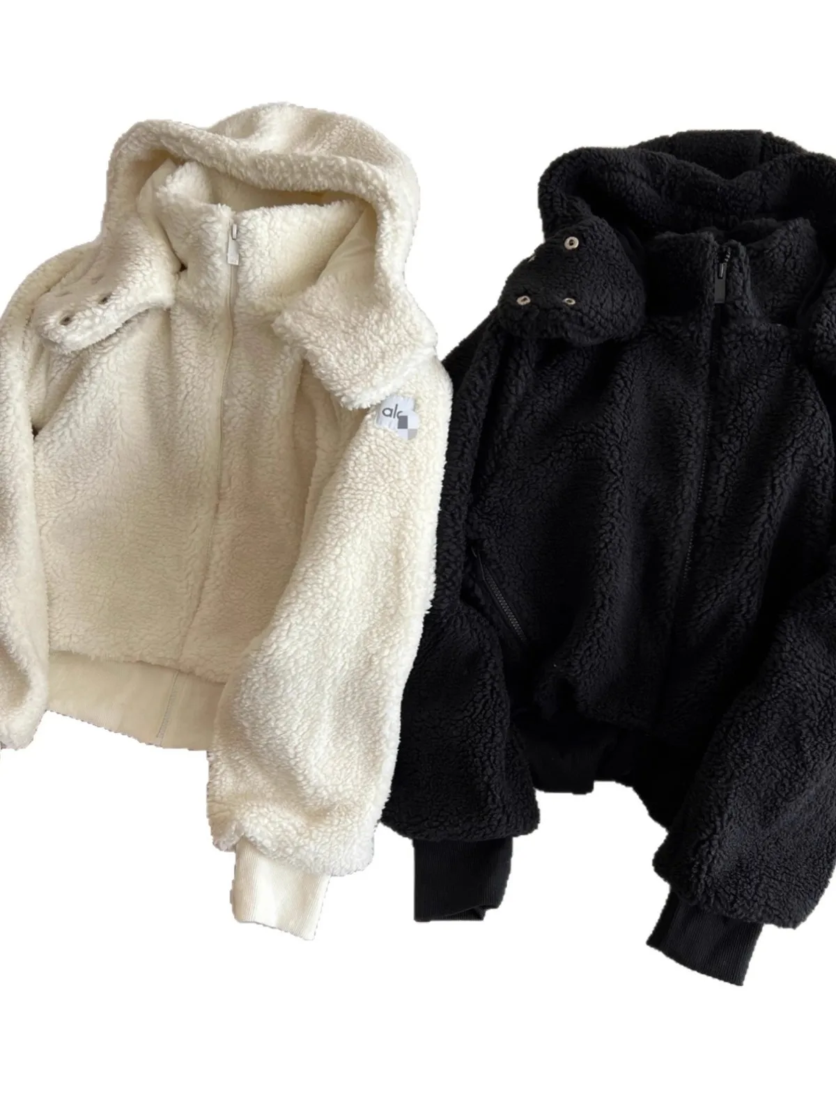 Trendy ort Lamb Fur Hooded Zipper Jaet Women's Loose Casual Cotton Coat Comfortable Korean Sle Commute Thiened Cotton