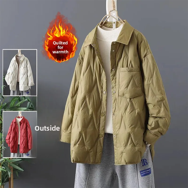 Faionable Lichtgewicht Katoen Jaet Gewatteerde Warme Damesjas Grote Maat Turn-down Kraag Winter Bovenkleding Pendelen Sle