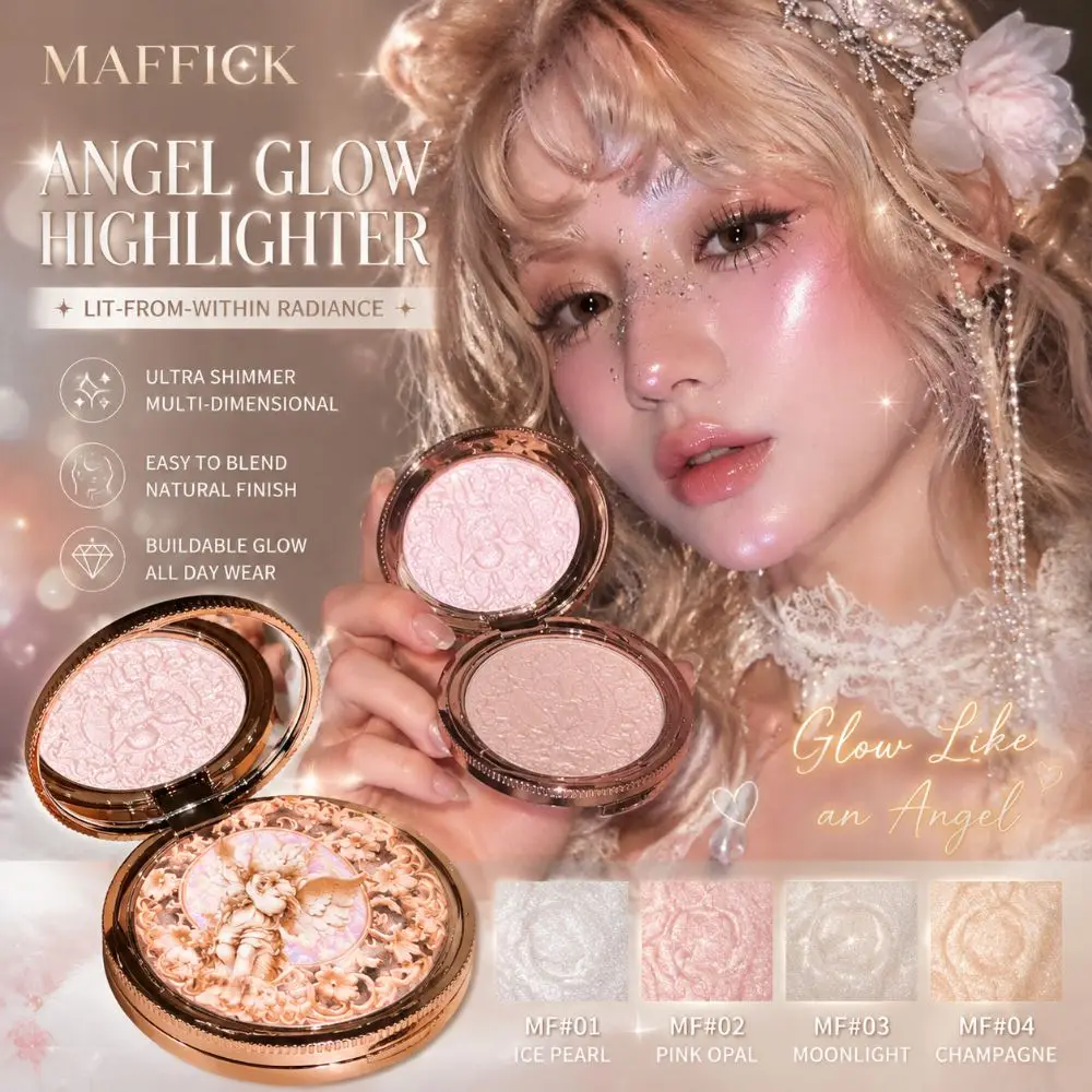 Sparkling Embossed Glitter Highlighter Lasting Shimmer Pearlescent Highlighter Waterproof Brightening Makeup Powder Palette