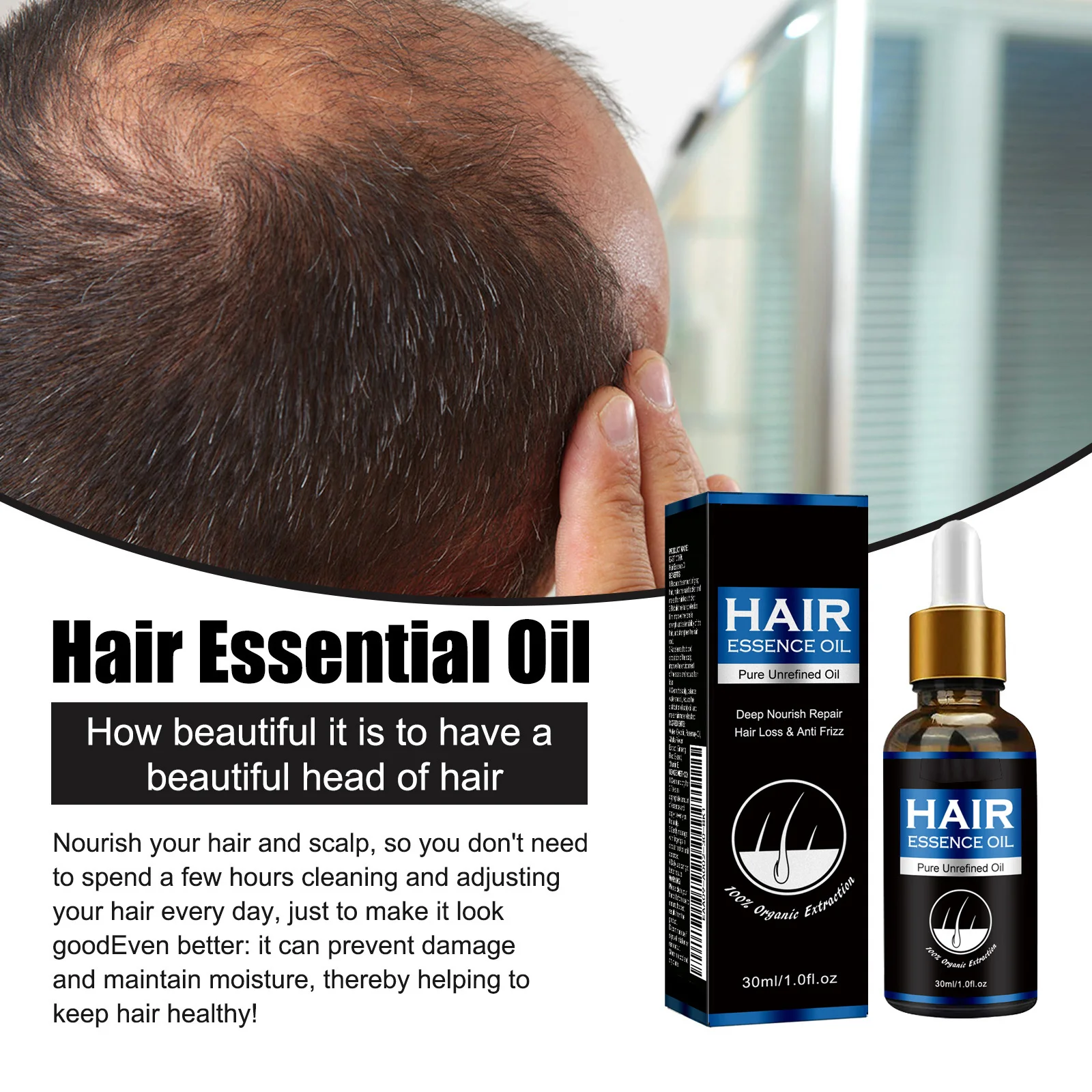 Hair Growth Oil Effective Rapid Repair Fast Baldness Postpartum Hair Loss Follicles Hereditary Loss Hair Care Solution view 3