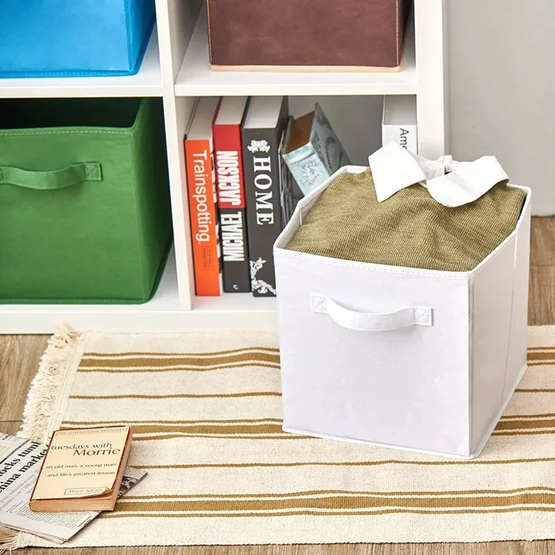 صندوق تخزين قماش غير منسوج ، مكعب قابل للطي ، درج منظم للخزانة وتخزين الألعاب #3