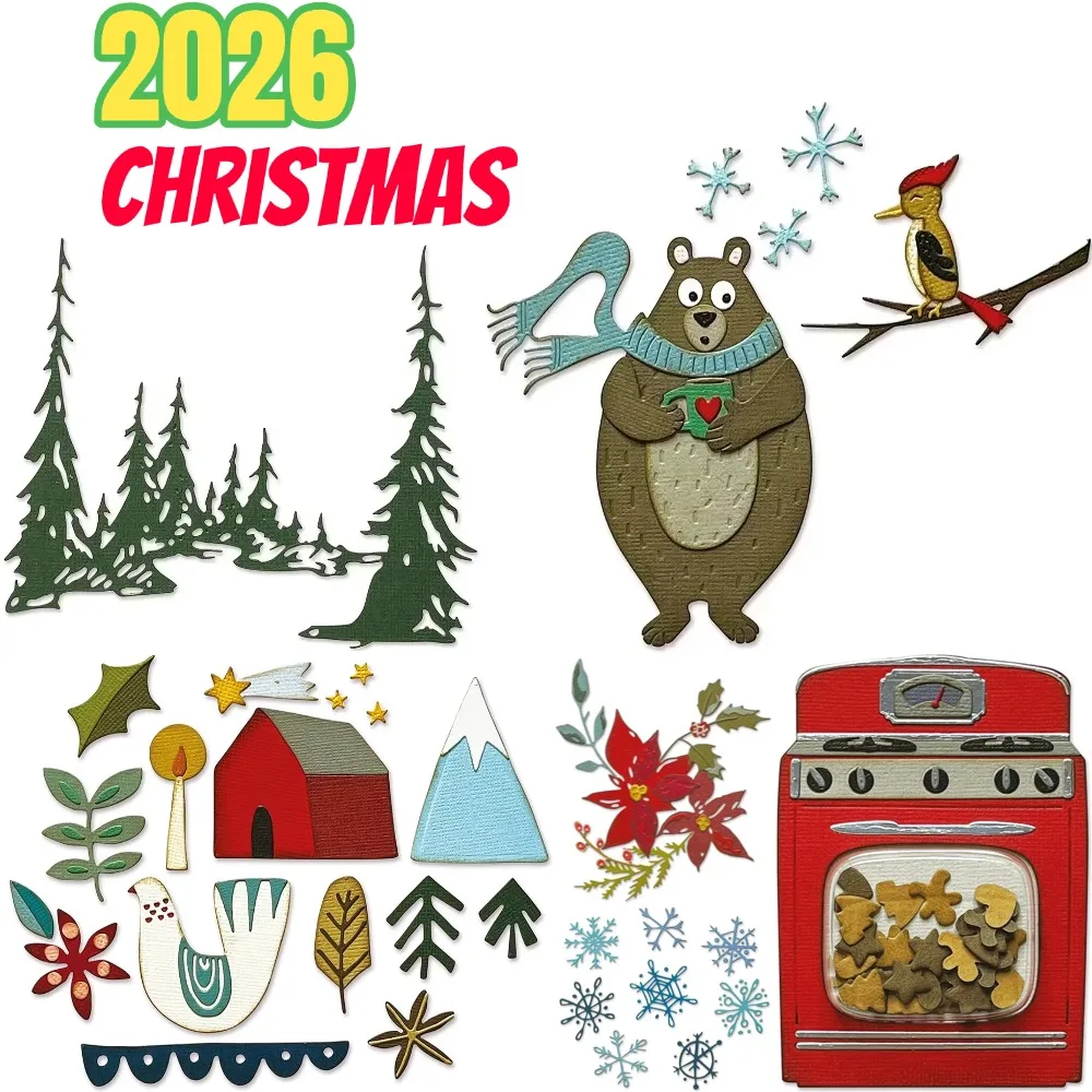 Christmas Retro Oven Metal Cutting Dies Scrapbook Diary Decoration Stencil Embossing Template DIY Greeting Card Handmade 2026
