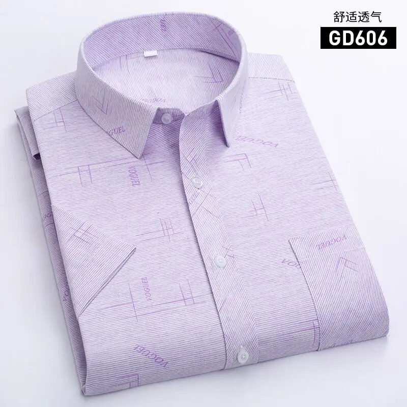 Spring summer men\'s short-sleeved shirt non-ironing anti-wrinkle business casual formal fashion comfortable high quality