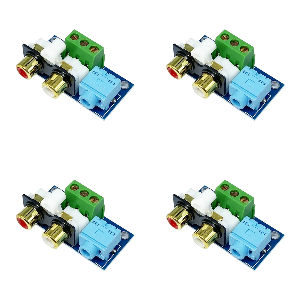 4PCS For RCA and 3.5mm Audio Interface Adapter Board for Input Output on PCB 45 x 22 mm Dimensions Compatible Use