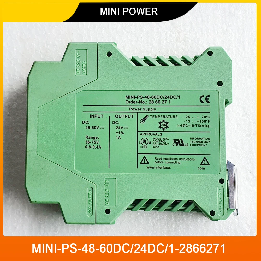 

MINI-PS-48-60DC/24DC/1 2866271 For Phoenix MINI POWER DC/DC Converter Power Supply