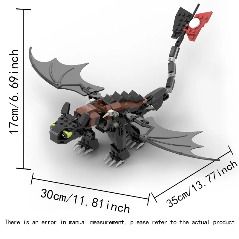 MOC Movie Train Dragon Figure Bricks Construction Toys For Boy Toothless Night Furied Dragon Building Blocks For Children Toys