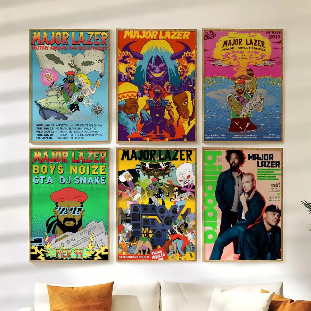 M-Major Lazer Poster Wall Stickers HD Painting Self Adhesive Art Decals for Bedroom Living Room Home Decor