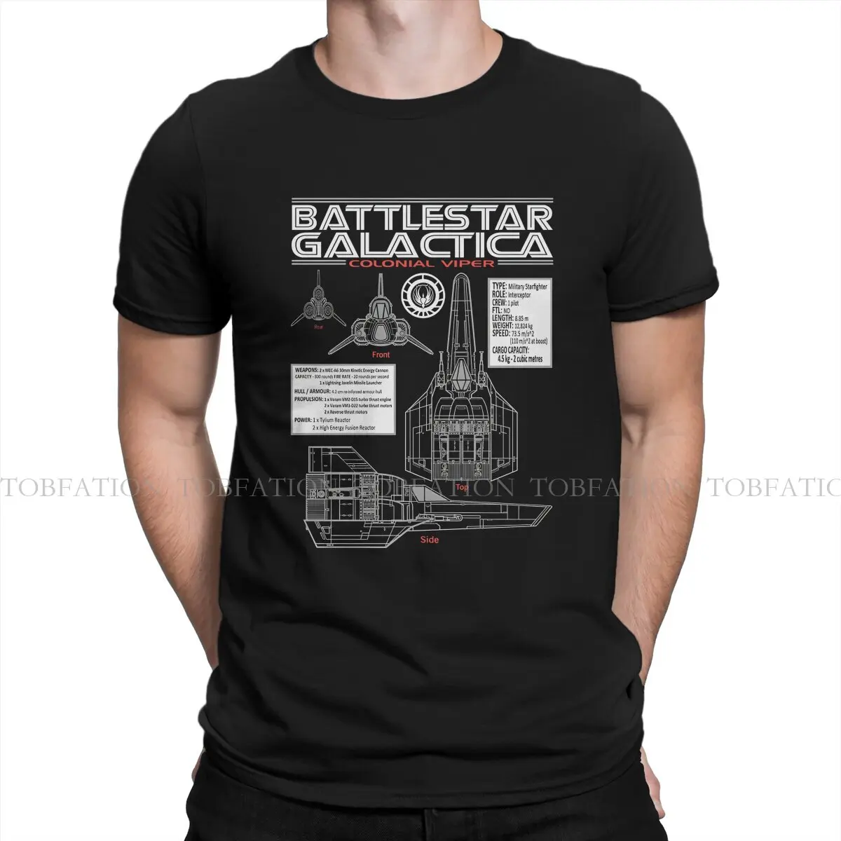 Battlestar Galactica COLONIAL 100% Cotton T Shirt Harajuku Alternative Men's Tee Shirt O-Neck Streetwear