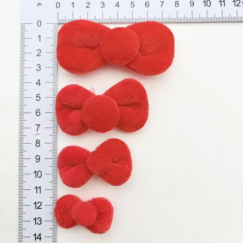 20 Stück Plüsch-Filzstoff-Schleifenapplikationen in verschiedenen Größen für DIY-Bastelarbeiten, Puppenhaarspangen, Taschenherstellung, Bastelbedarf – Detail 2