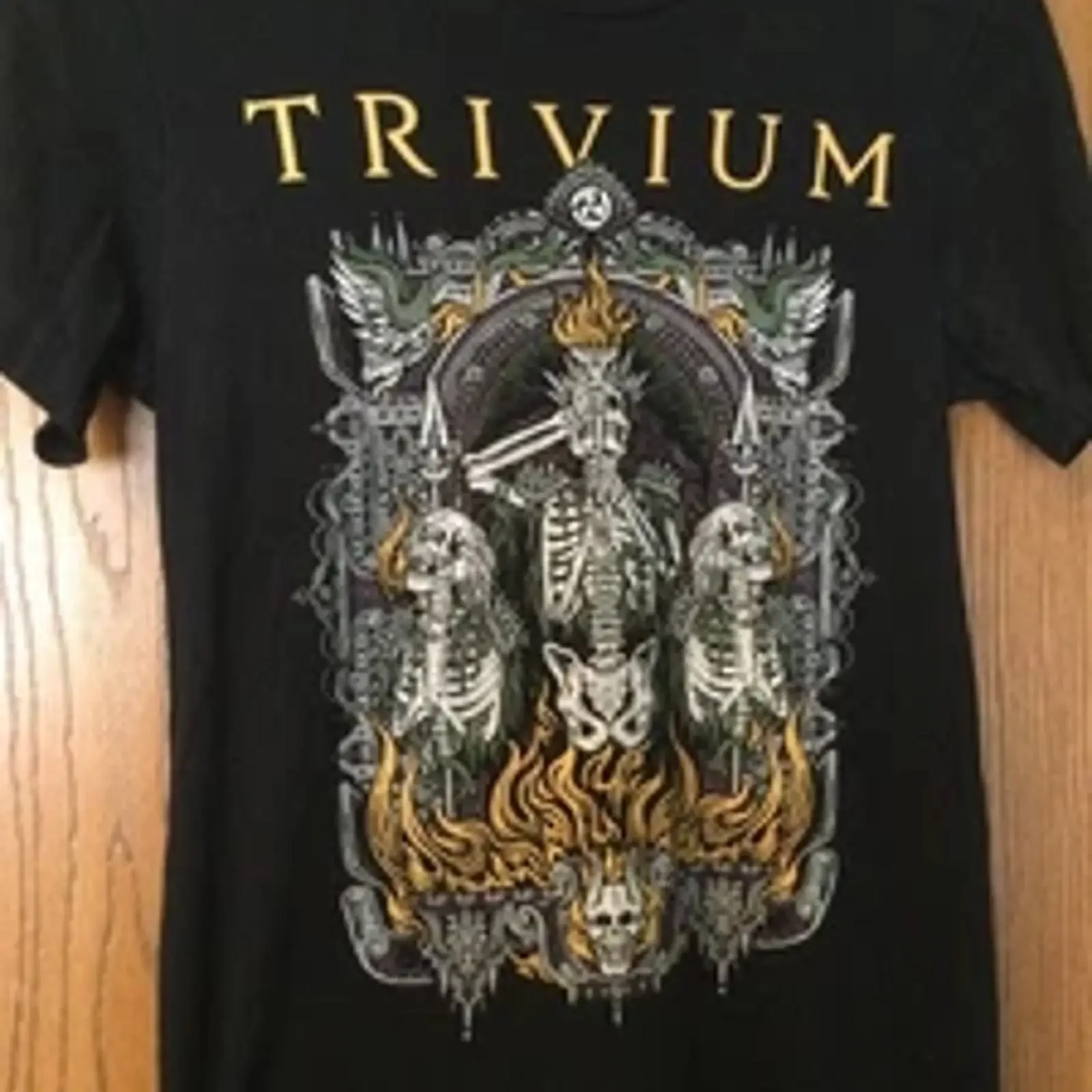 Футболка из черного хлопка группы Trivium, все размеры от S до 5XL, HT307, винтажная, с эффектом потертости, уличный стиль, мягкая, стильная, повседневная мода.