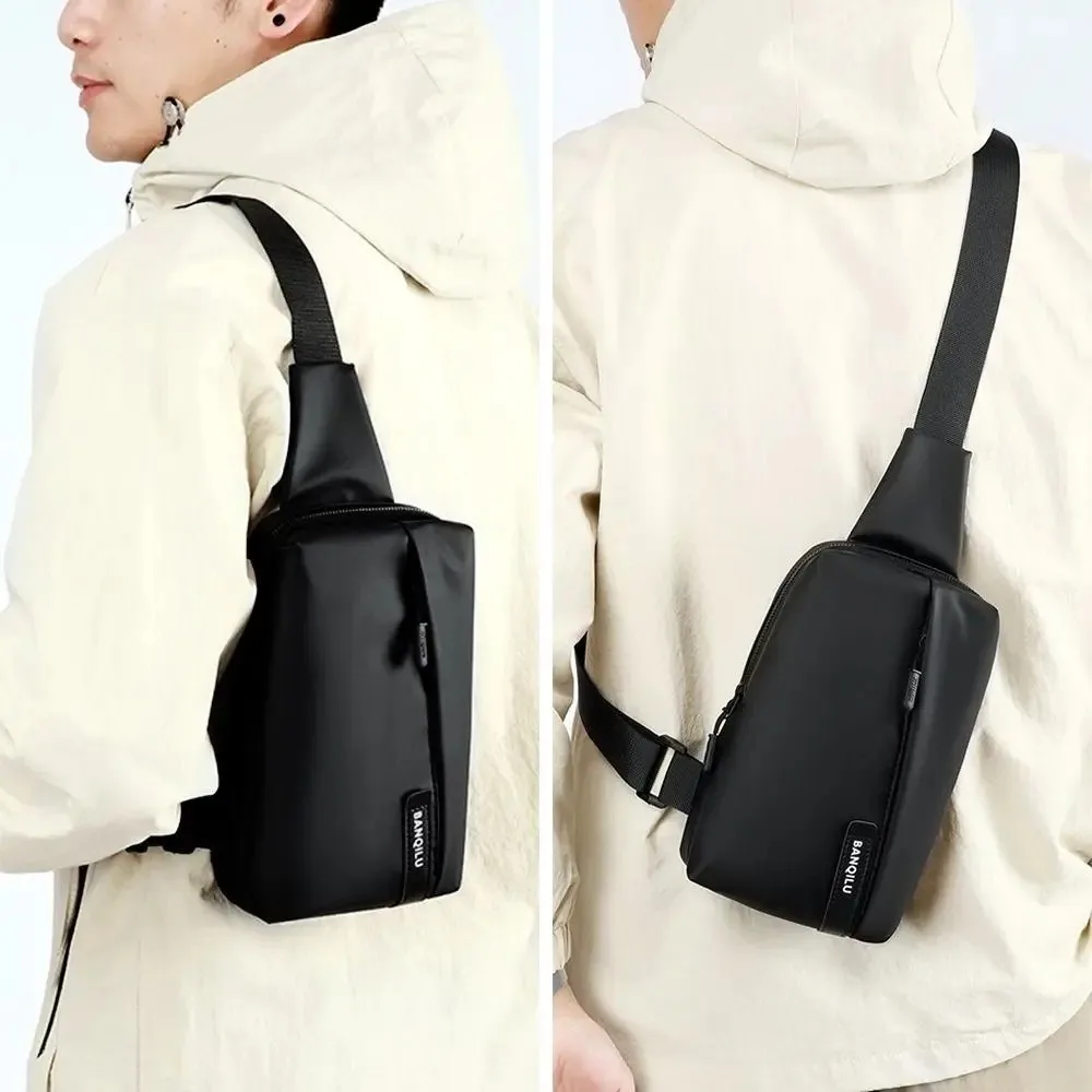 

Мужская нагрудная сумка с защитой от брызг, однотонная многофункциональная оксфордская сумка на ремне, регулируемый ремень, большая вместимость
