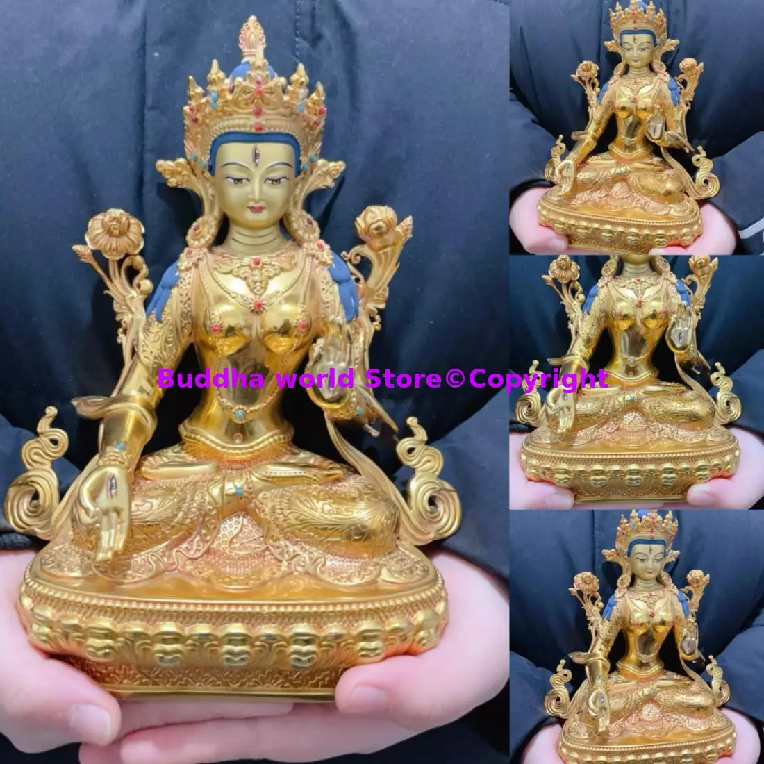 50% discount # 2025 buddhist altar supplies 5A White Tara Bodhisattva buddha statue COPPER HOME family temple buddhist worship