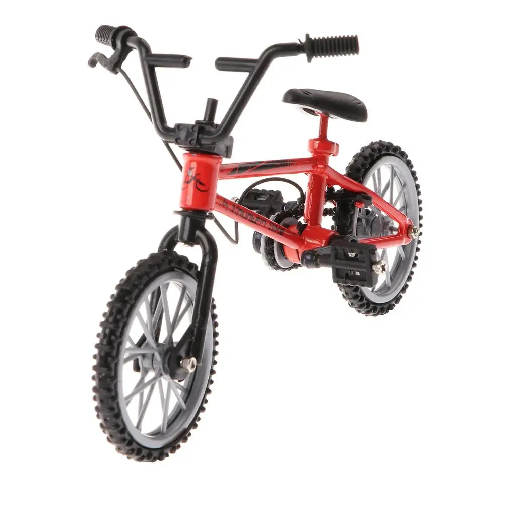 Alloy Finger Bicycle Toy Simulation Red Mini Bike Model Educational Child Bicycles for Boys and Girls Hobby