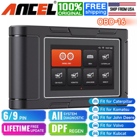 ANCEL HD3600 US Diesel Construction Machinery Truck HD Diagnostic Scanner All System DPF Regen 12V 24V Excavator OBD2 Scanner