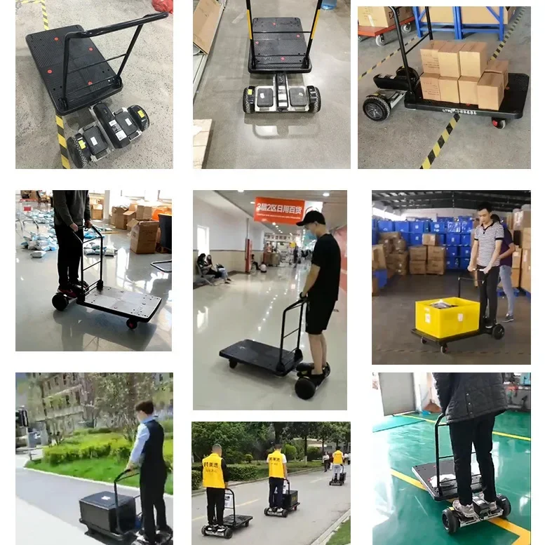 Electric trolley, logistics picker turnover, folding trolley warehousing, handling and pulling tools riding view 4