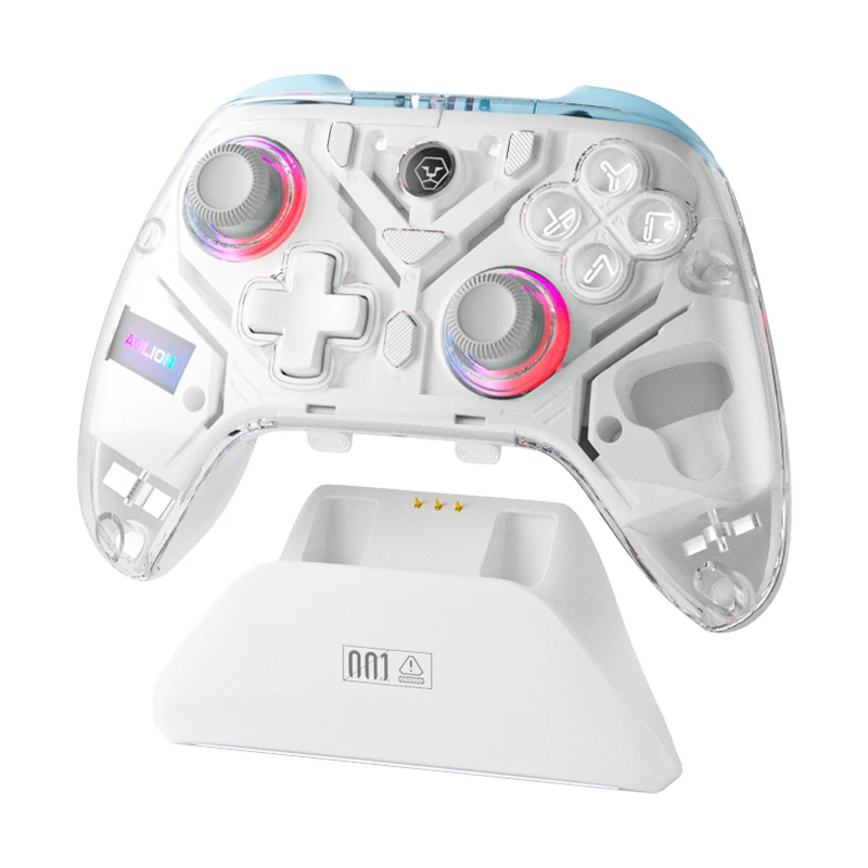 

Aolion K10 Wireless USB Receiver Joystick RGB Game Controller for PC/Switch/IOS/Android Hall Joysticks Triggers Gamepad